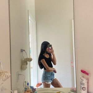 Black Scoop Neck Crop Top NWOT